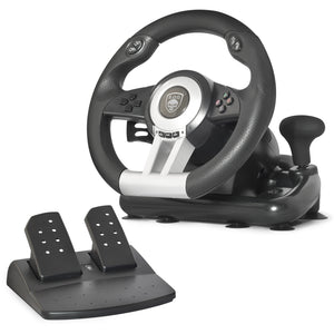 Race Wheel Pro Volante + Pedales PC,Playstation 2,Playstation 3 Analógico/Digital USB Negro, Plata