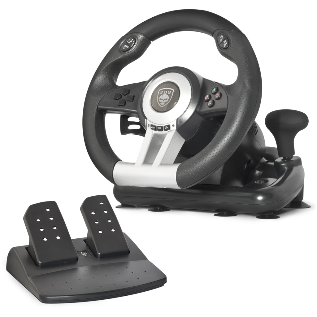 Race Wheel Pro Volante + Pedales PC,Playstation 2,Playstation 3 Analógico/Digital USB Negro, Plata
