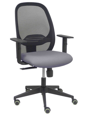 Silla Cilanco negra malla negra asiento bali gris brazo regulable