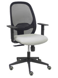 Silla Cilanco negra malla negra asiento bali gris brazo regulable.