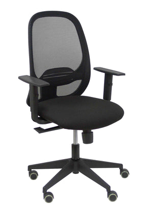 Silla Cilanco negra malla negra asiento bali negro brazo regulable.