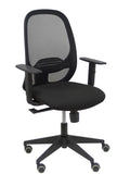 Silla Cilanco negra malla negra asiento similpiel negro brazo regulable.