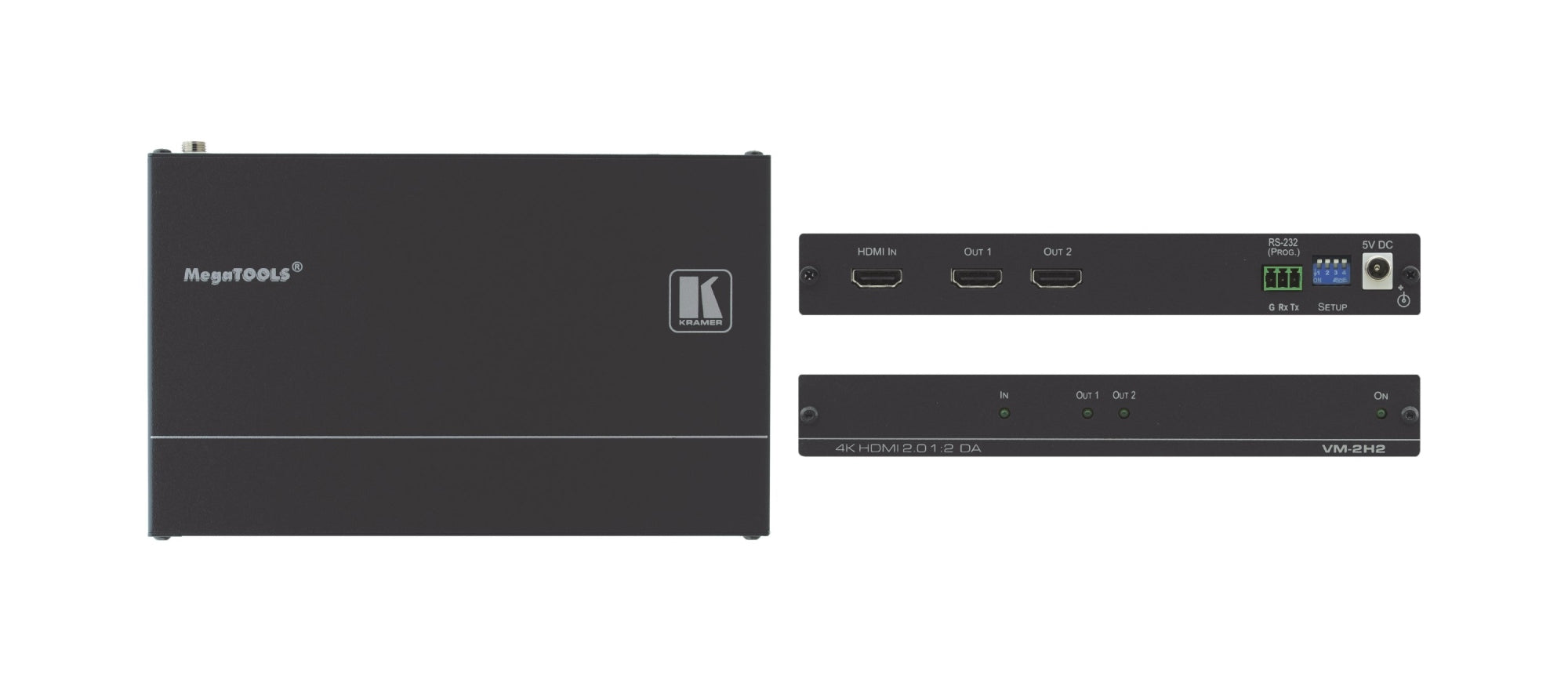 VM-2H2 amplificador de línea de video Negro