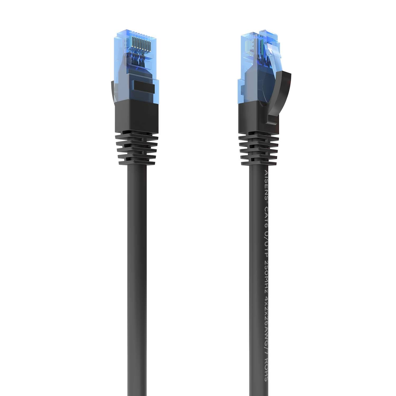 Cable De Red Latiguillo RJ45 Cat.6 UTP AWG26 CCA, Negro, 7.5 m