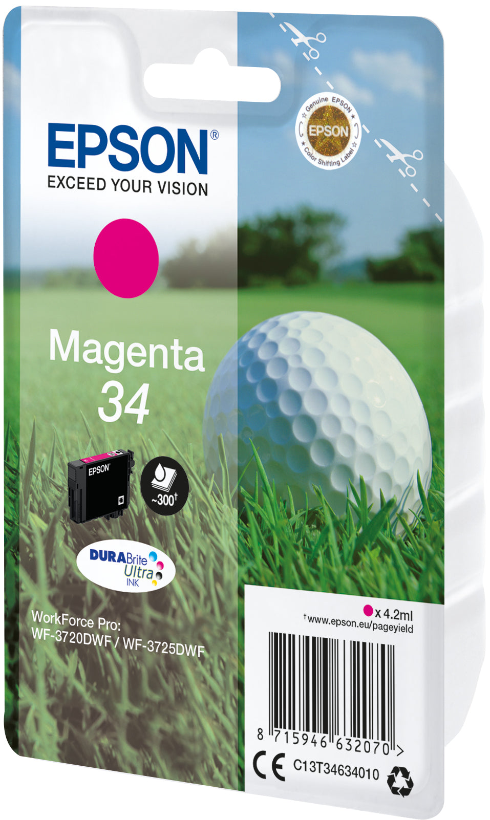 Golf ball Tinta magenta 34 DURABrite Ultra Pelota de golf