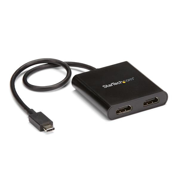 Adaptador USB a HDMI Doble - Hub MST USB Tipo C - Divisor Multiplicador HDMI Doble 4K 30Hz - HDR - con Cable Incorporado Extra Largo - Solamente para Windows
