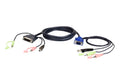 VGA USB to DVI KVM Cable 3m cable para video, teclado y ratón (kvm) Negro, Azul, Verde, Rosa