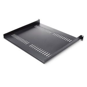 Bandeja Estante Ventilado de 1U para Armario Rack de Servidores de 19 Pulgadas - de 16 Pulgadas de Profundidad - de Acero de Servicio Pesado - con 20kg de Capacidad - Negro