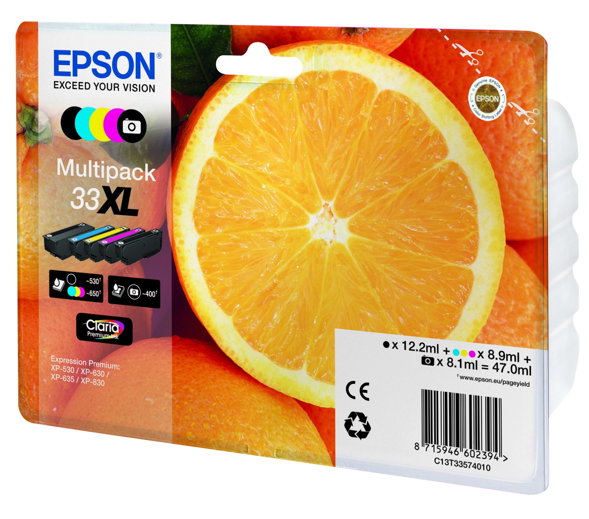 Oranges Multipack 5-colours 33XL Claria Premium Ink