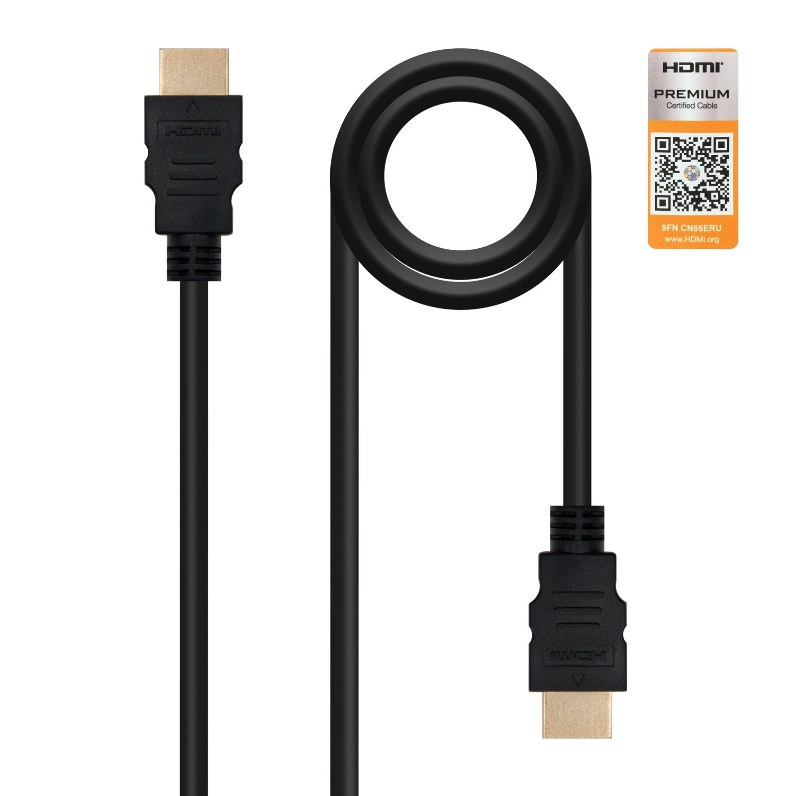 HDMI V2.0, 0.5m cable HDMI 0,5 m HDMI tipo A (Estándar) Negro