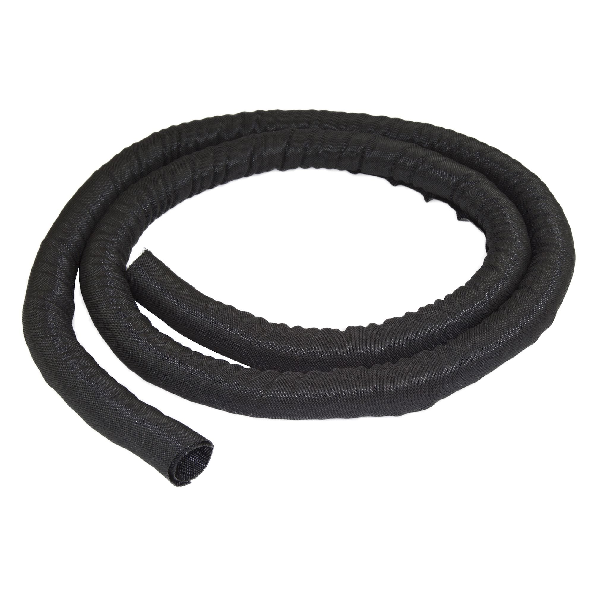 Manga de Gestión de Cables de 2m - Envoltura de Cable Flexible en Espiral - Maga Expandible 1,0-1,5" de Diámetro - Organizador/Protector/Corrector de Poliéster - Organizador de Cables Recortable Negro