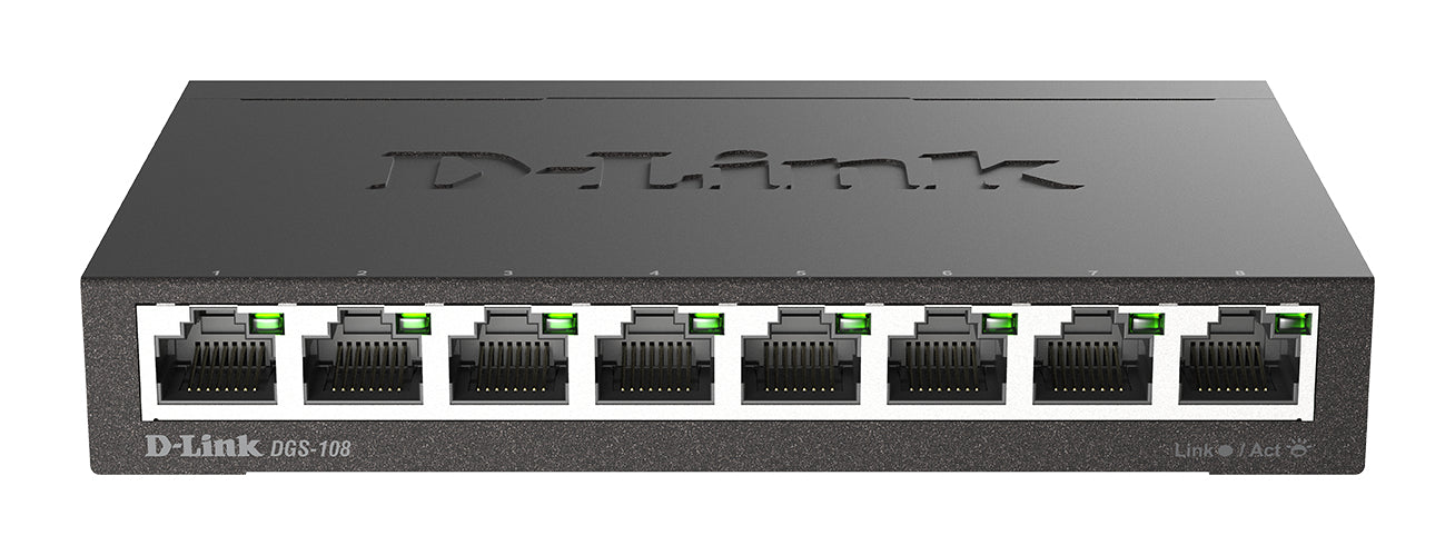 DGS-108 switch No administrado L2 Gigabit Ethernet (10/100/1000) Escritorio Negro
