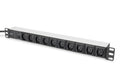 Regleta de enchufes con perfil de aluminio, 10 tomas, enchufe IEC C14 con cable de 2 m