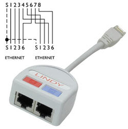 UTP Port Doubler cable de red Gris