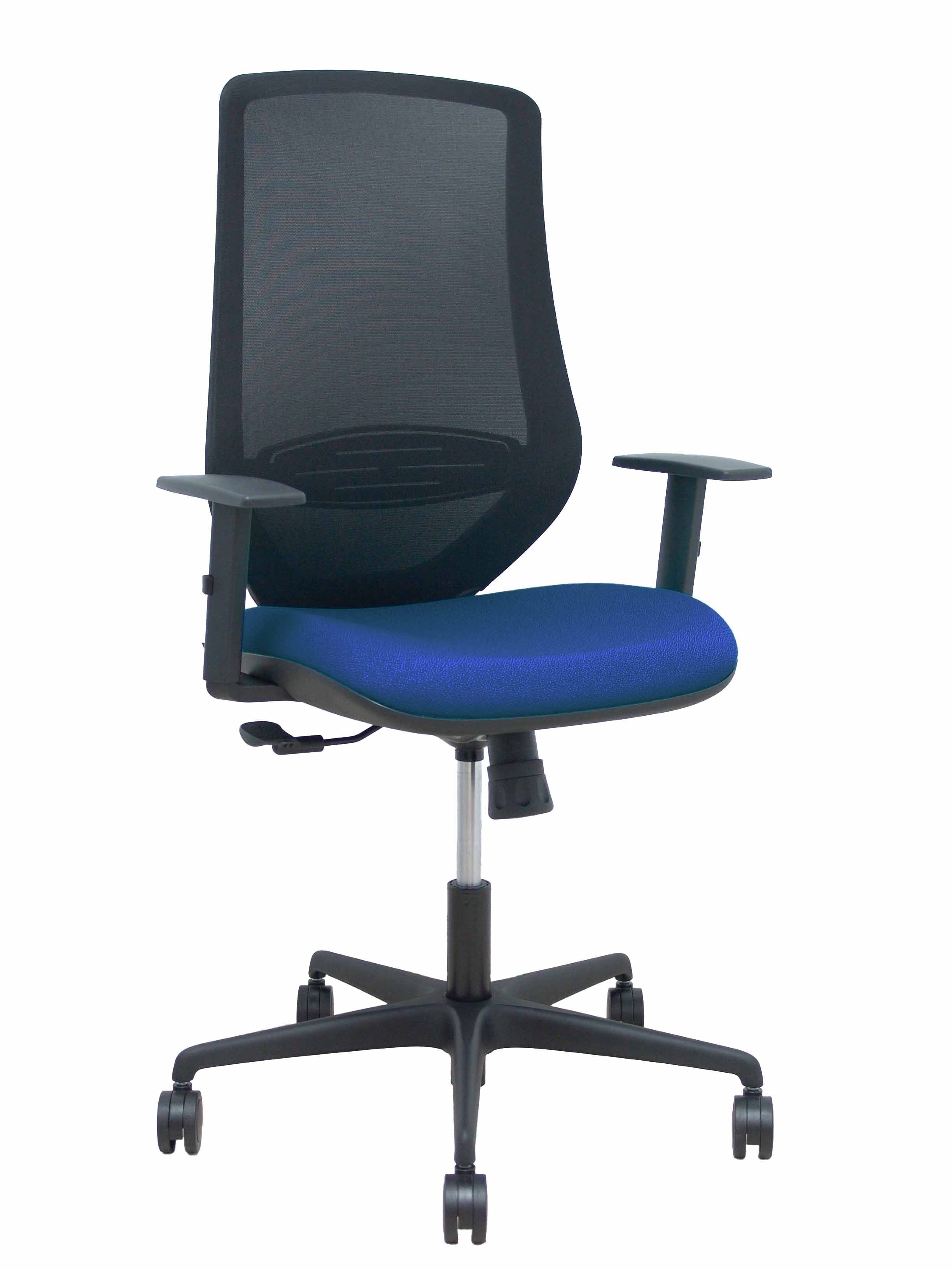 Silla Mardos sincro malla negra bali azul marino brazo regulable