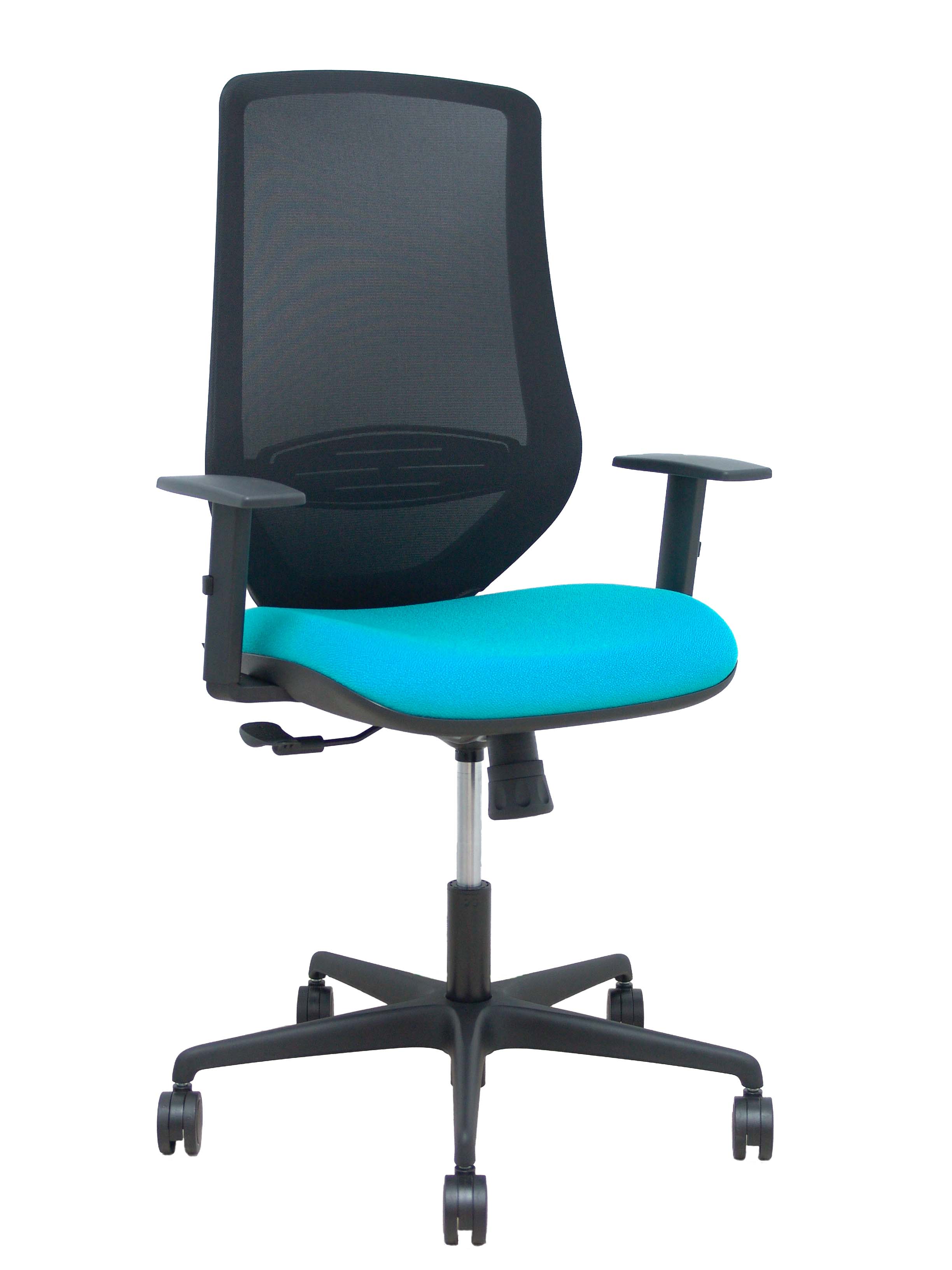 Silla Mardos sincro malla negra bali turquesa brazo regulable