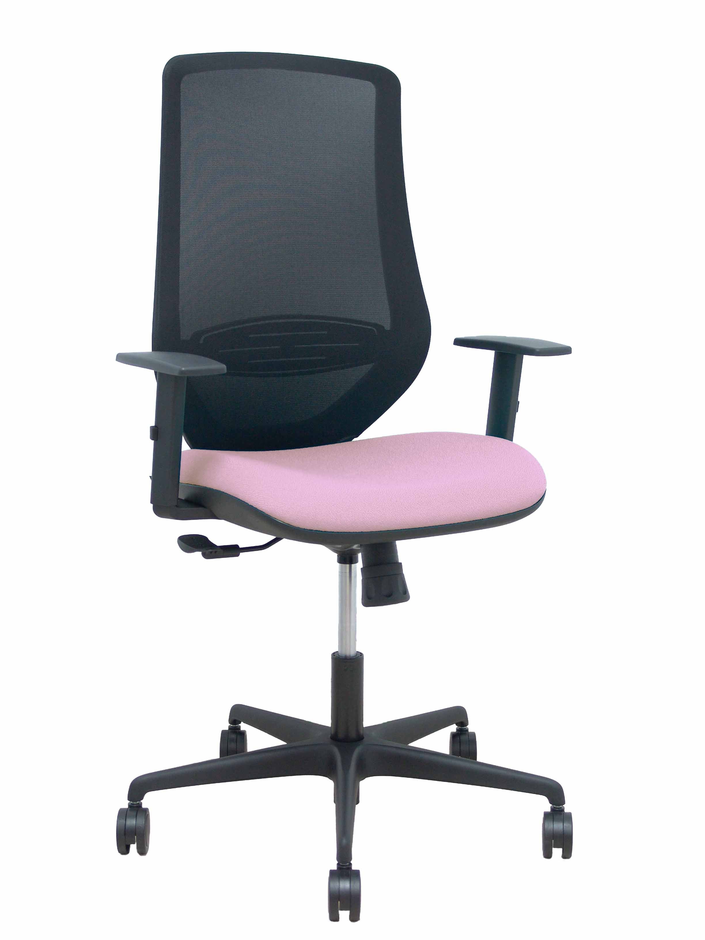 Silla Mardos sincro malla negra bali rosa brazo regulable