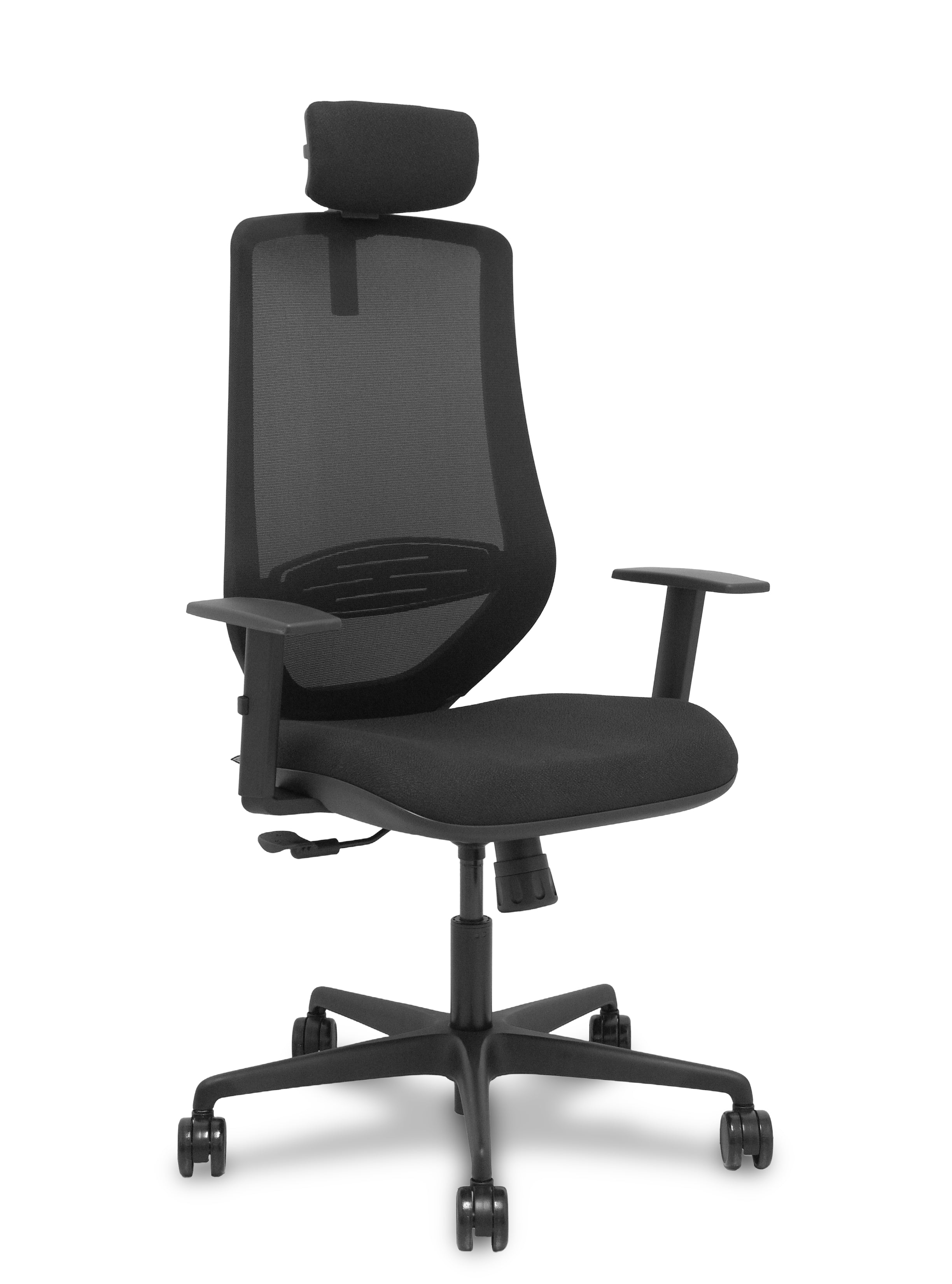 Silla Mardos sincro malla negra bali negro brazo regulable cabecero regulable