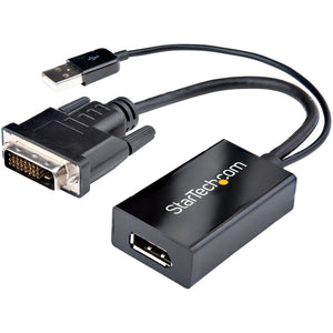 Adaptador DVI a DisplayPort Alimentado por USB - Conversor DVI a DisplayPort - Convertidor DVI-D a DP - 1920x1200