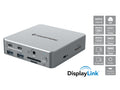 DONN25G base para portátil y replicador de puertos Alámbrico USB 3.2 Gen 2 (3.1 Gen 2) Type-C Plata