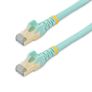 Cable de 3m de Red Ethernet RJ45 Cat6a Blindado STP - Cable sin Enganche Snagless - Aguamarina