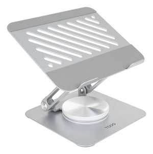 Soporte de Sobremesa con rotación 360° y ajustable para dispositivos de hasta 13, Color Plata