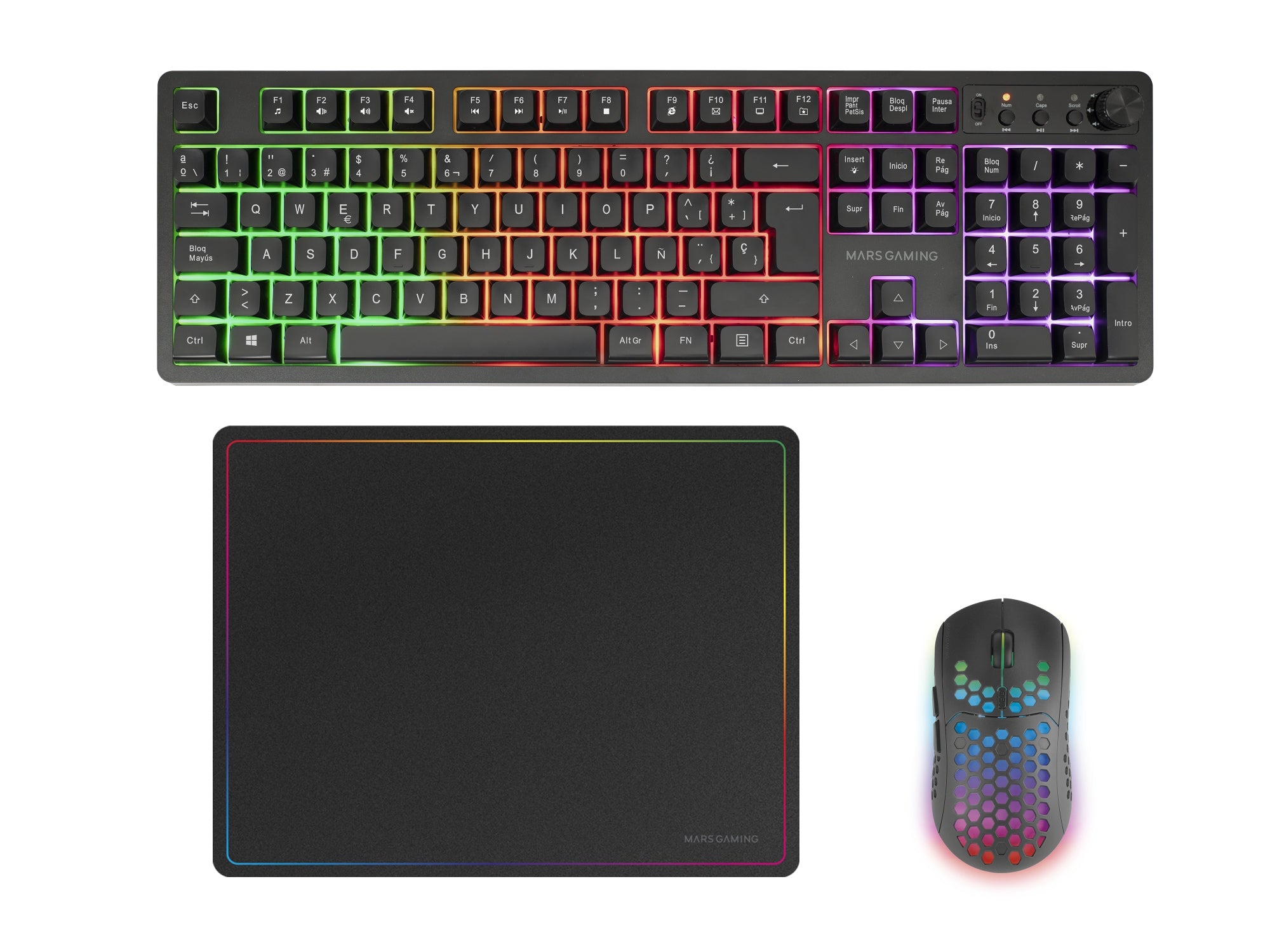 MCPWXES teclado Ratón incluido Juego RF inalámbrica + USB QWERTY Español Negro
