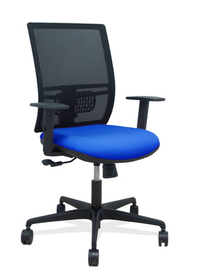 Silla Yunquera sincro malla negra bali azul brazo regulable