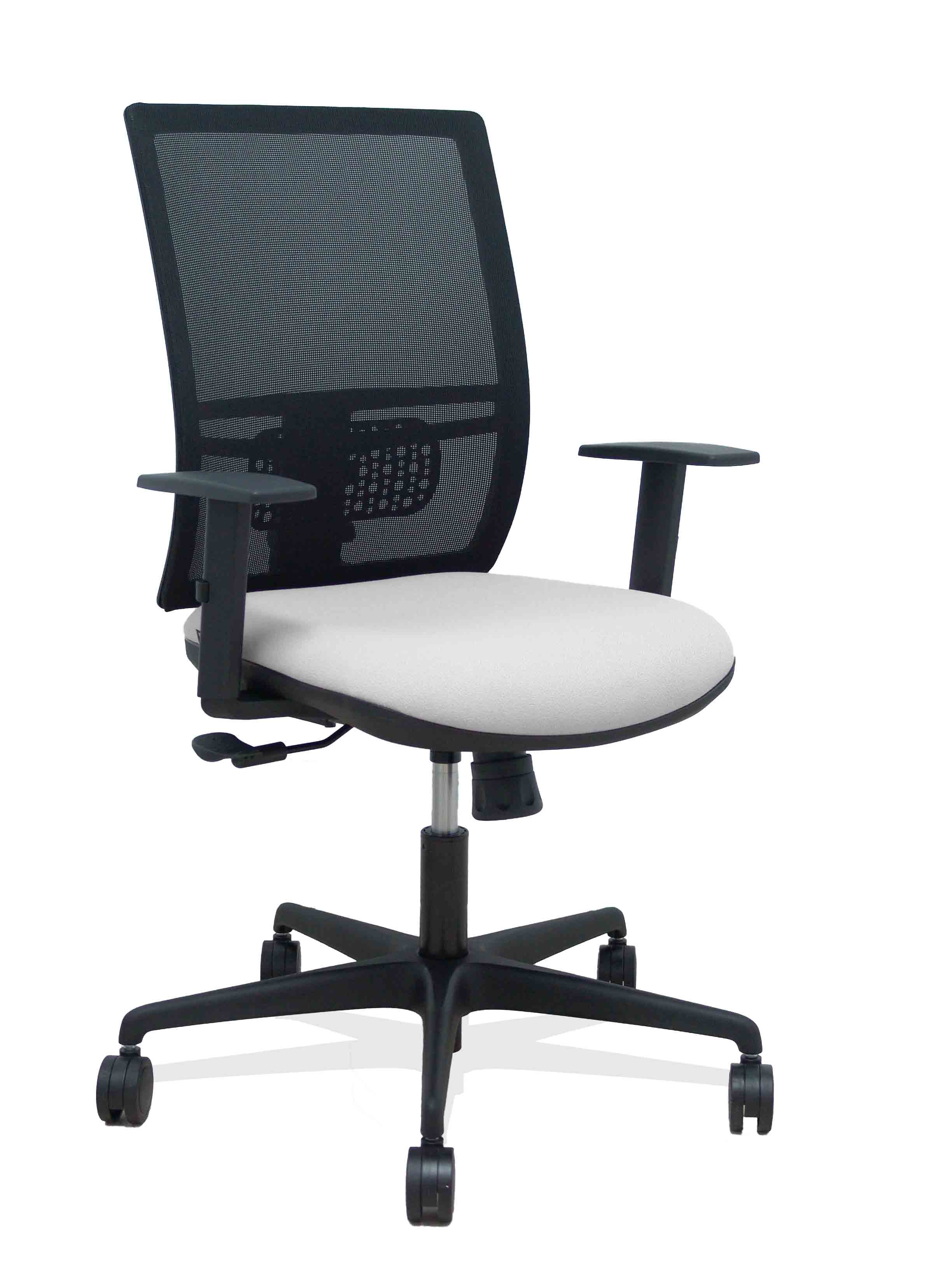 Silla Yunquera sincro malla negra bali gris claro brazo regulable
