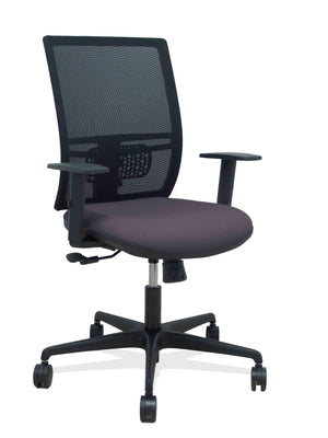 Silla Yunquera sincro malla negra bali gris oscuro brazo regulable