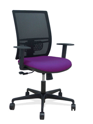 Silla Yunquera sincro malla negra bali morado brazo regulable