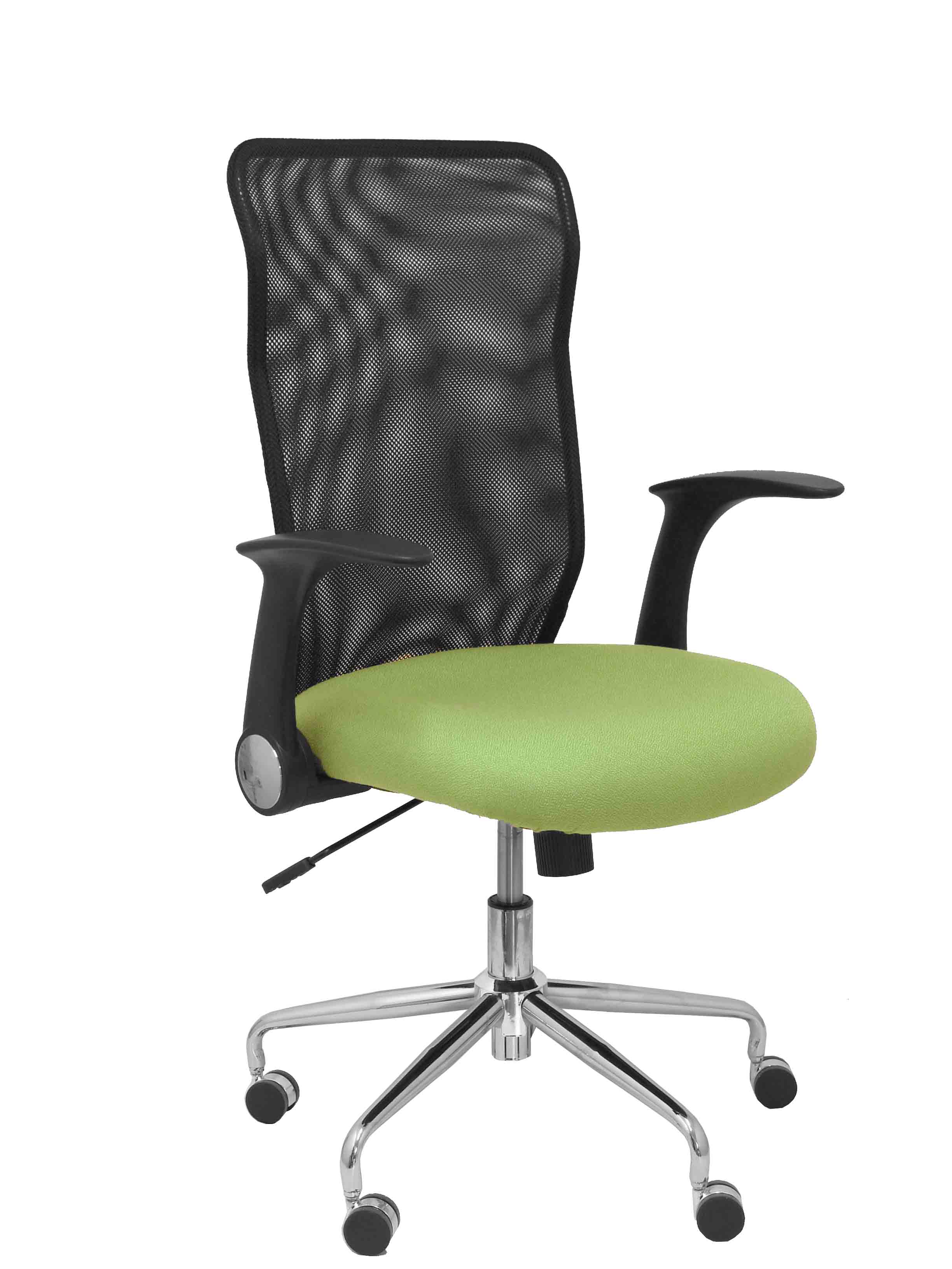 Silla Minaya respaldo malla negro asiento bali verde claro