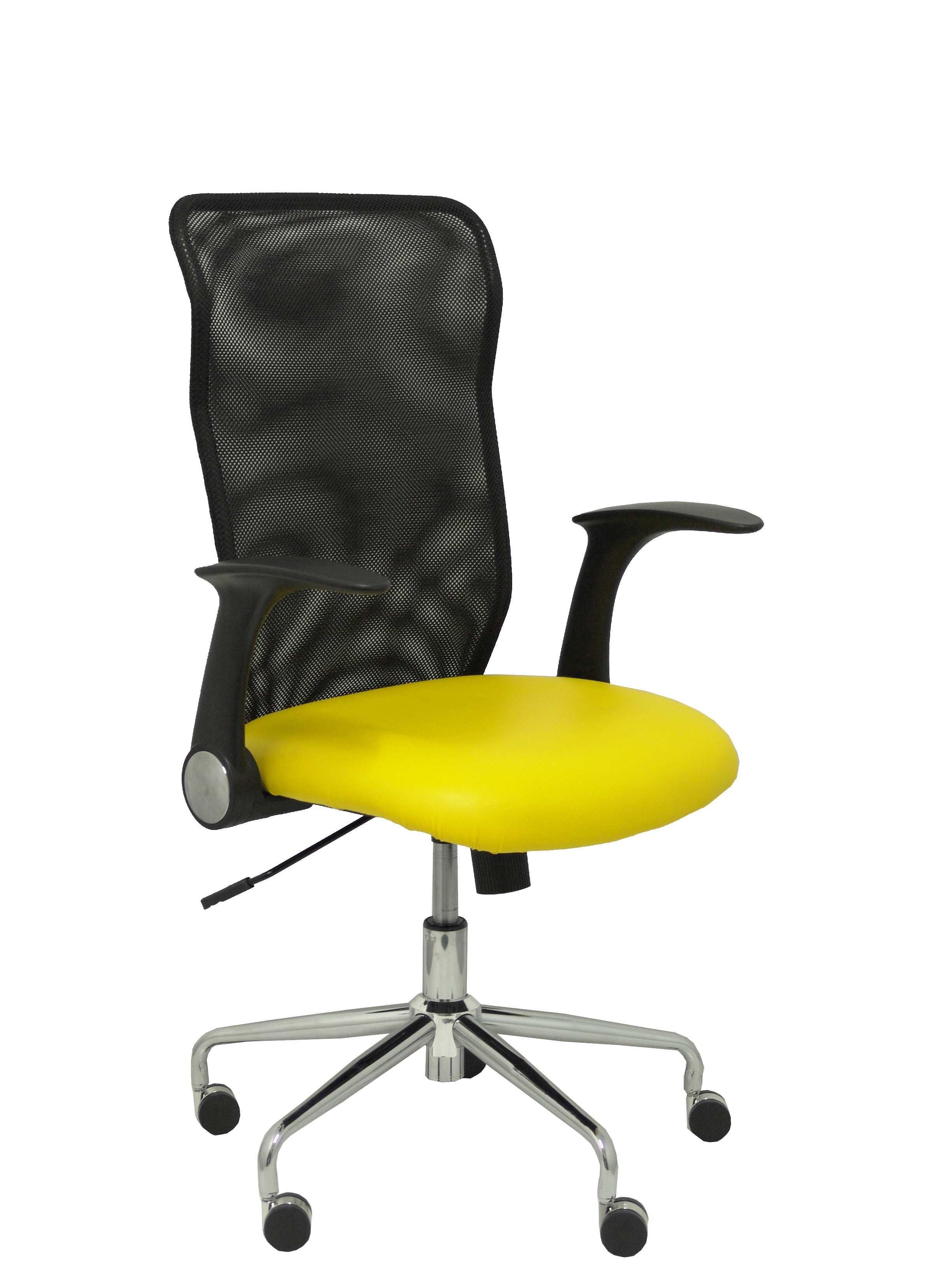Silla Minaya similpiel amarillo