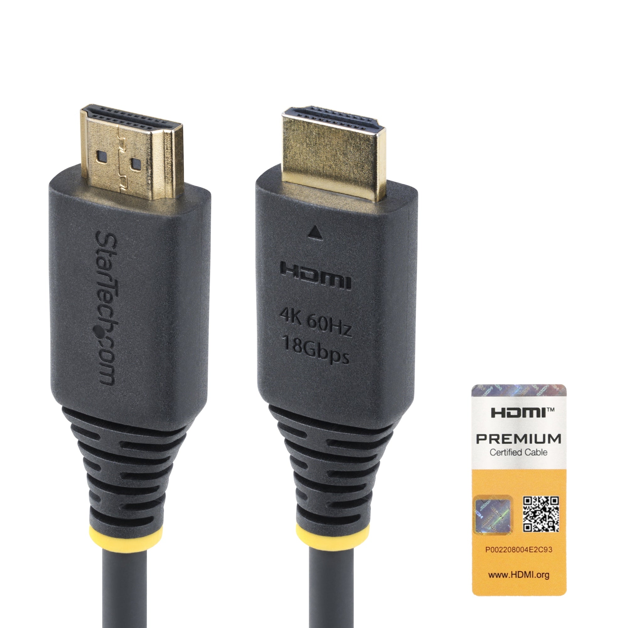 Cable HDMI Premium Certificado de Alta Velocidad de 50cm - 4K 60Hz - 144Hz - UHD - HDR10/HDCP 2.2/ARC - 18Gbps - Cable HDMI 2.0 para Monitor o TV - Recubrimiento TPE