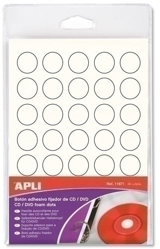 BOTON ADHESIVO FIJADOR CD/DVD 35 UDS