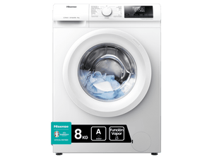 LAVADORA HISENSE WFQP801419VM 8KG 1400RPM FUNCION VAPOR CLASE A DISPLAY DIGITAL