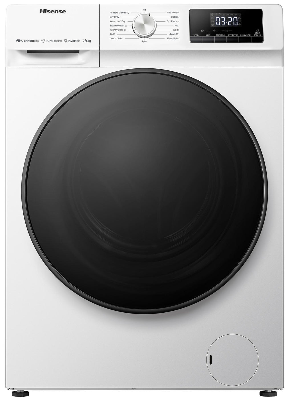 LAVADORA SECADORA HISENSE WDQA9014EVJMW 9-6KG 1400RPM FUNCION VAPOR STEAM DISPLAY DIGITAL CLASE D/A