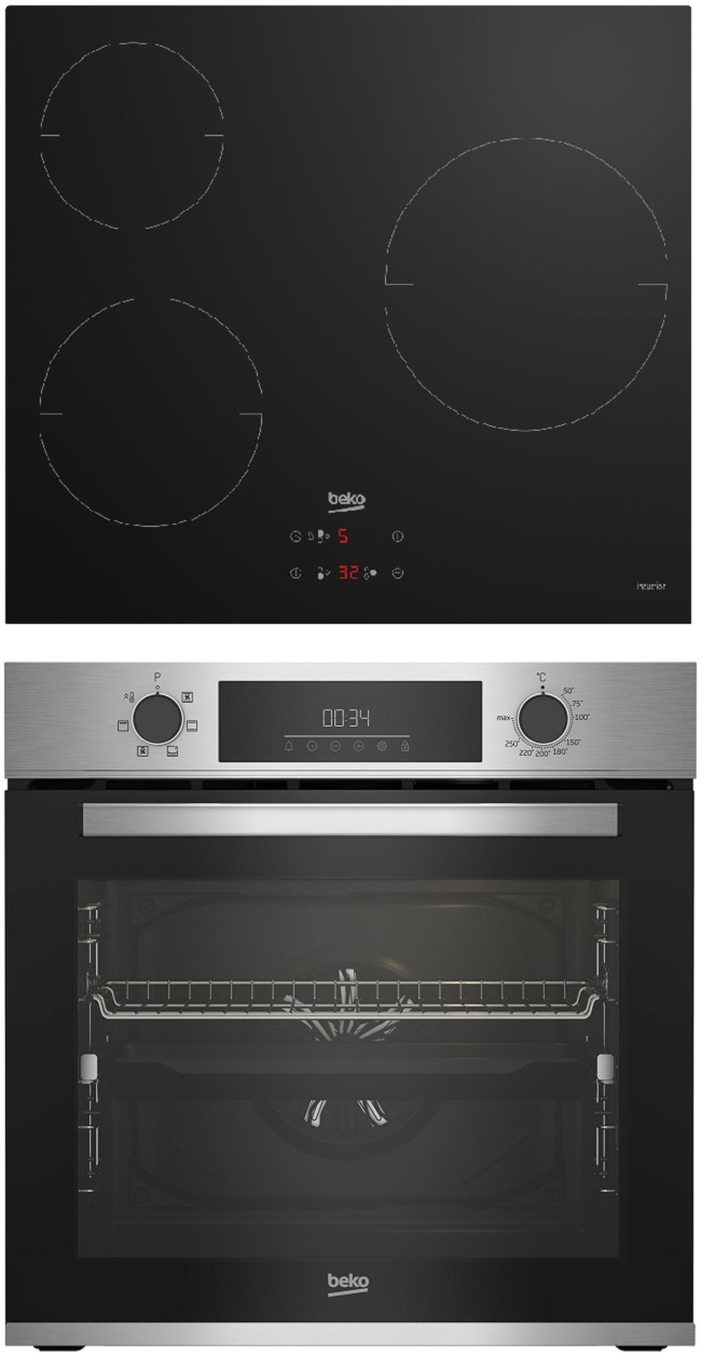 CONJUNTO BEKO BBSE12340XD HORNO MULTIFUNCION Y PLACA 3 ZONAS INDUCCION