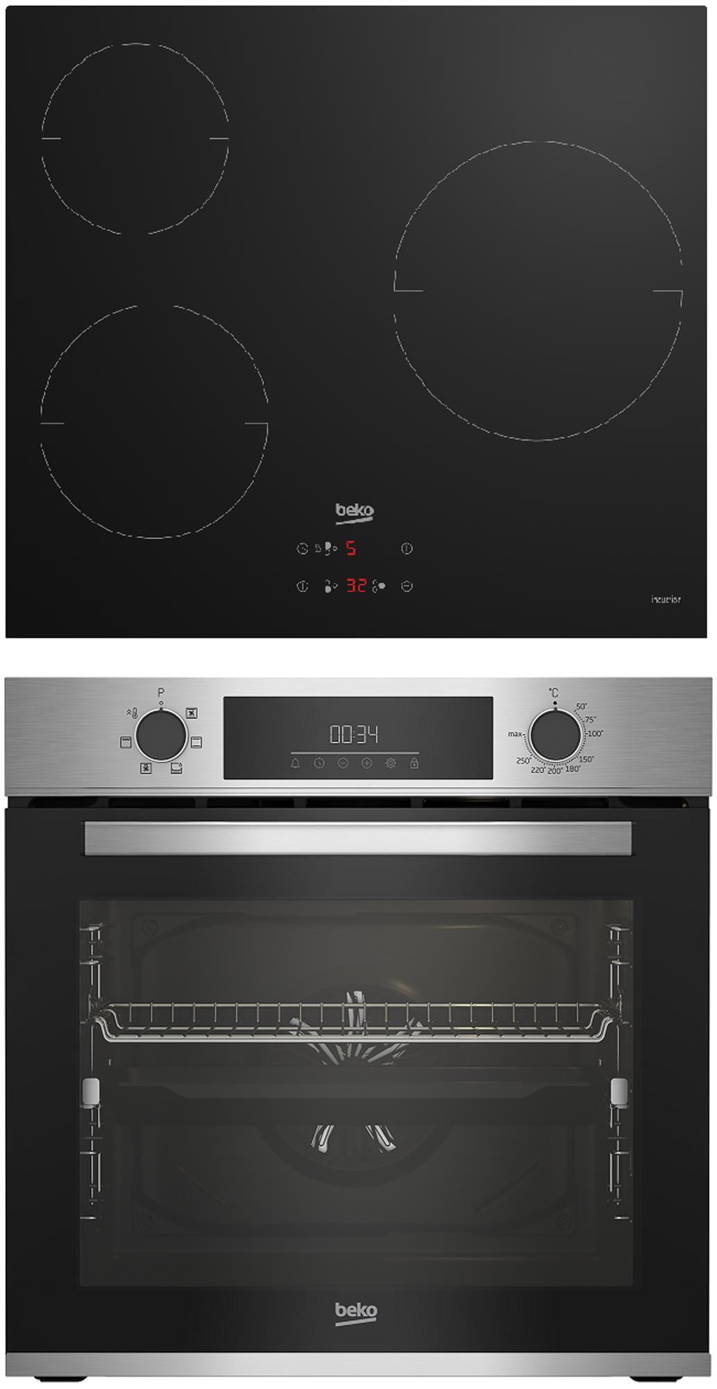 CONJUNTO BEKO BBSE12340XD HORNO MULTIFUNCION Y PLACA 3 ZONAS INDUCCION