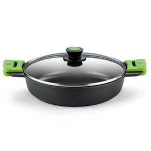 Cacerola Baja Bra Prior A400536  con tapa de cristal y asas de silicona