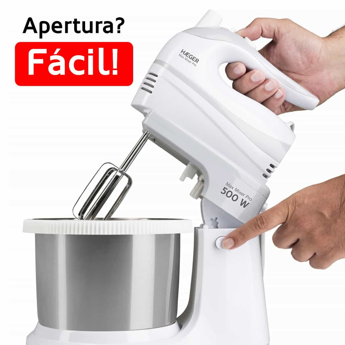 Batidora amasadora com bol Haeger Max Mixer Pro 500W