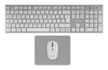 6ZENITHWES teclado Ratón incluido Hogar / Oficina RF inalámbrico QWERTY Español Plata, Blanco