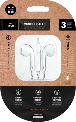 AURICULARES TECHONE BOTON MINI JACK BLAN