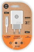CARGADOR TECHONE DOBLE + CABLE USB-C-USB