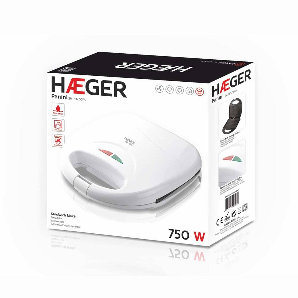 Sandwichera Haeger Panini de 750W  SM-75G.007A