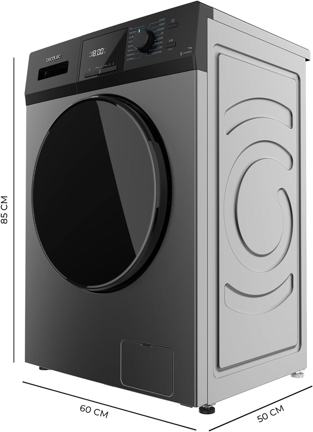Lavadora Cecotec Bolero DressCode 7410 Inverter Steel A