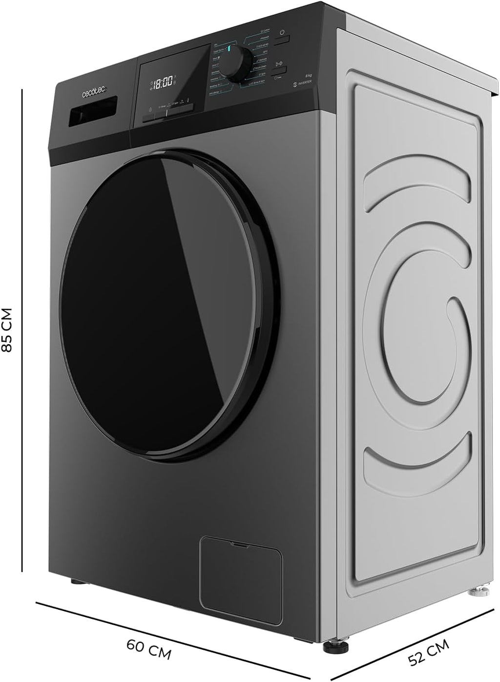 Lavadora Cecotec Bolero DressCode 8410 Inverter Steel A