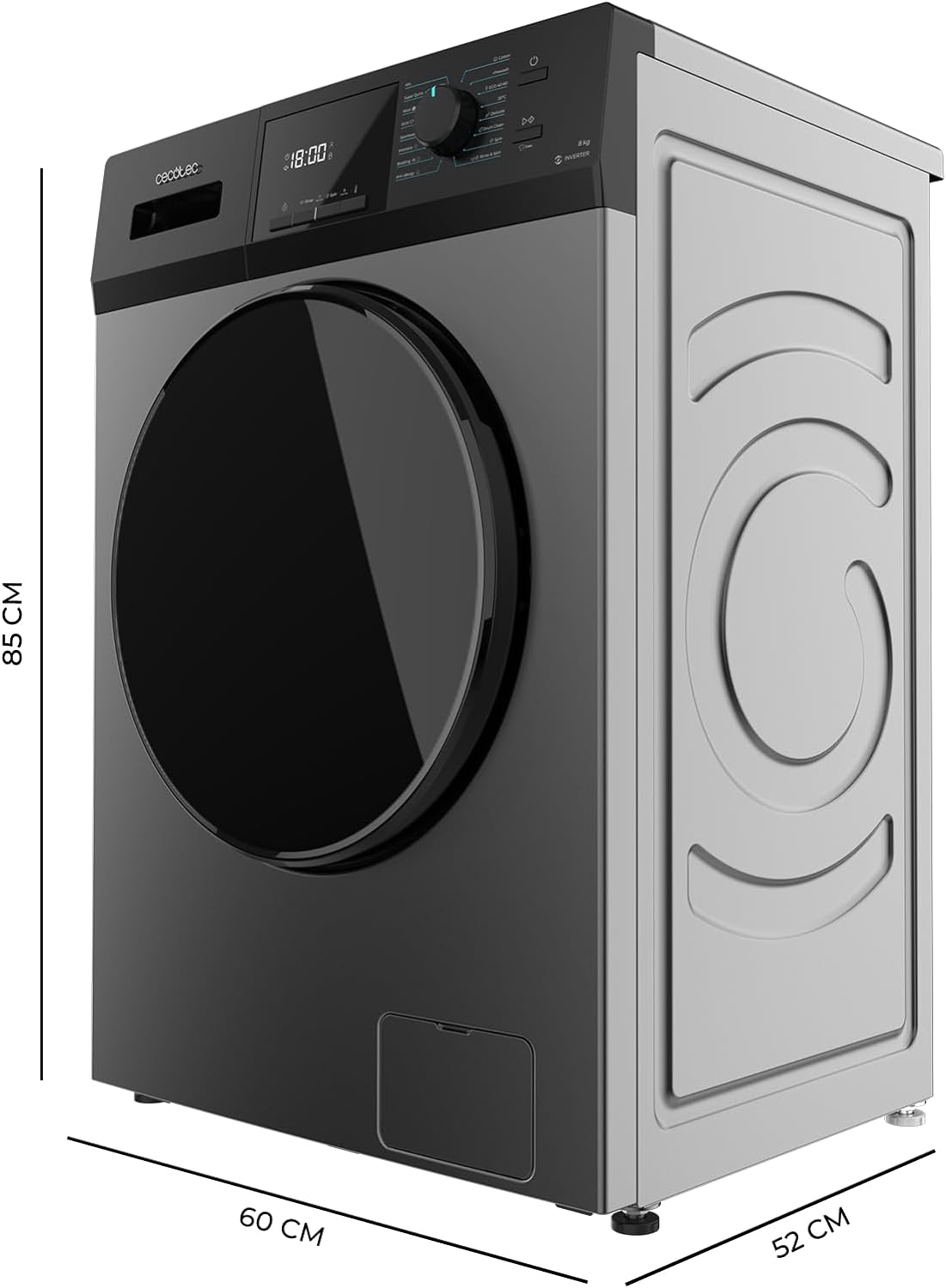 Lavadora Cecotec Bolero DressCode 8410 Inverter Steel A