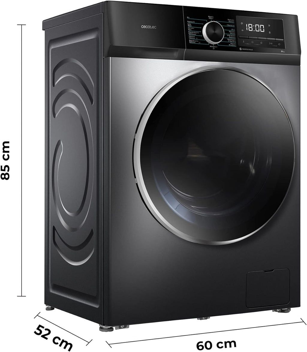 Lavadora Cecotec Bolero DressCode 8500 Inverter Steel A