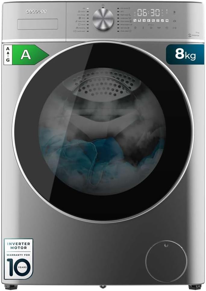 Lavadora Cecotec Bolero DressCode 8800 Inverter Steel A